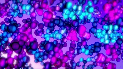 Abstract 3D Background with Bright Flying Glowing Magic Circles and Balls 02 Video stock 271229034