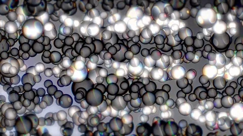 Abstract 3D Background with Bright Flying Glowing Magic Circles and Balls 03 Stock Footage 271229043