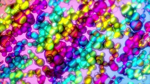 Abstract 3D Background with Bright Flying Glowing Magic Circles and Balls 04 Video stock 271229045