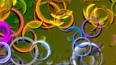Abstract 3D Background with Bright Flying Glowing Liquid Bubbles 03. Stock Footage 293784578
