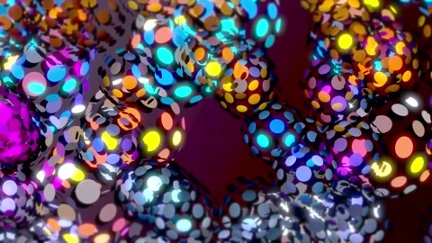 Abstract 3D Background with Bright Flying Glowing Liquid Bubbles 04. Video stock 293785173