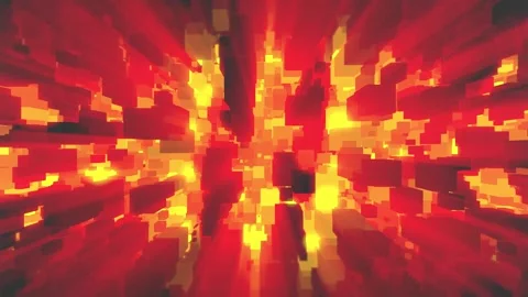 Abstract 3D Background with Bright Flying Glowing Geometric Shapes. 4K Video stock 294161233