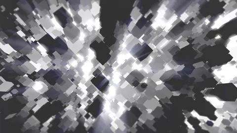 Abstract 3D Background with Bright Flying Glowing Geometric Shapes 03. 4K Video stock 294161441