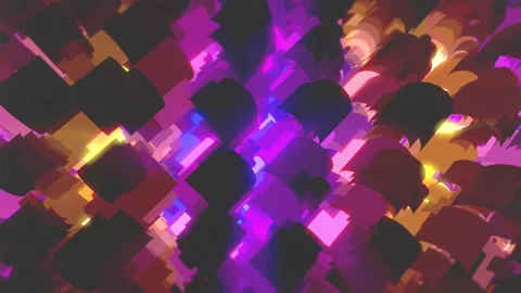 Abstract 3D Background with Bright Flying Glowing Geometric Shapes 04. 4K 스톡 동영상 294161736