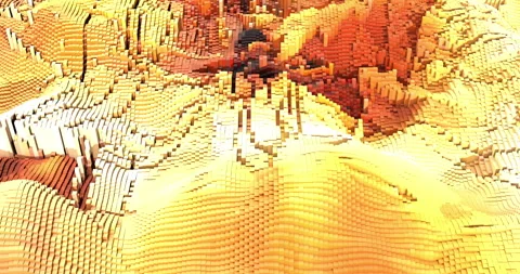 Abstract 3d background with camera moving over cubes in grid pattern. Stock Footage 331501507