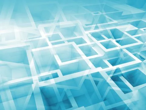 Abstract 3d background with chaotic cubes pattern Illustrazione stock