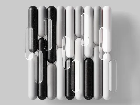 Abstract 3D background with clear transparent liquid glass rectangle plates 스톡 일러스트