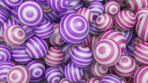 Abstract 3d background with colored balls purple and pink Stock-Illustration