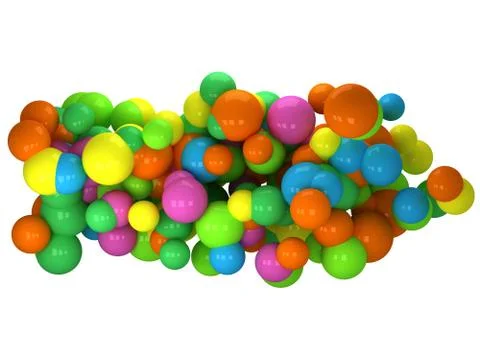 Abstract 3D background with colored bubbles Stock Illustration
