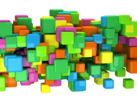 Abstract 3D background with colored cubes 스톡 일러스트