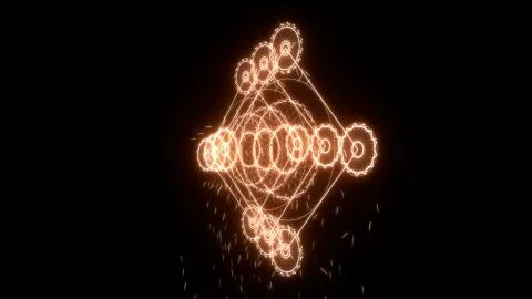 Abstract 3D background with fire effect, 3D render Illustrazione stock