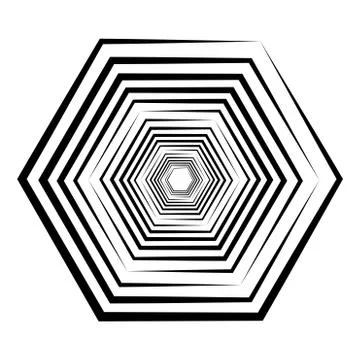 Abstract 3D background with geometric figure. Goes deep stylized hexagon design Stock-Illustration