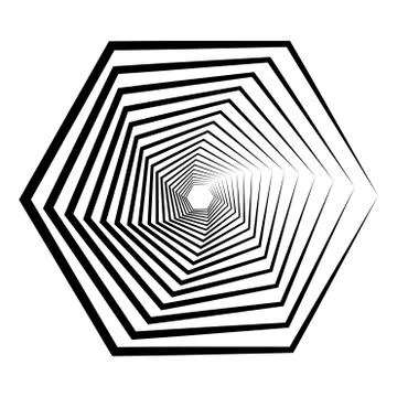 Abstract 3D background with geometric figure. Rotated stylized hexagon design Stock Illustration