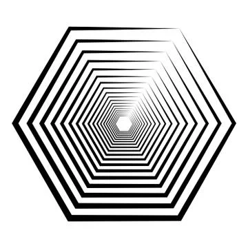 Abstract 3D background with geometric figure. Goes deep stylized hexagon design Stock Illustration