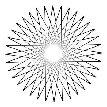 Abstract 3D background with geometric figure. Goes deep line. Stylized mandala Stock Illustration