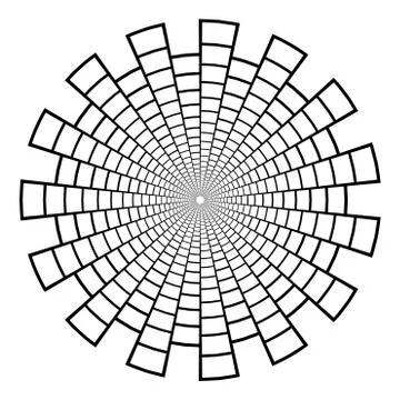 Abstract 3D background with geometric figure. Goes deep stylized tunnel, mandala Stock-Illustration