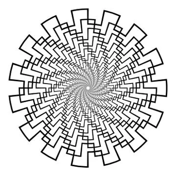 Abstract 3D background with geometric figure. Rotated stylized tunnel, mandala Stock-Illustration