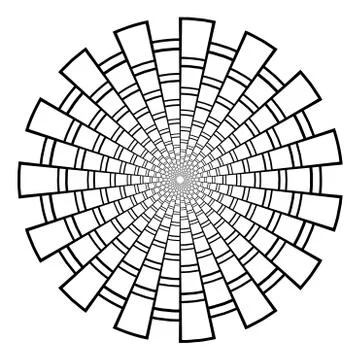 Abstract 3D background with geometric figure. Goes deep stylized tunnel, mandala Stock-Illustration