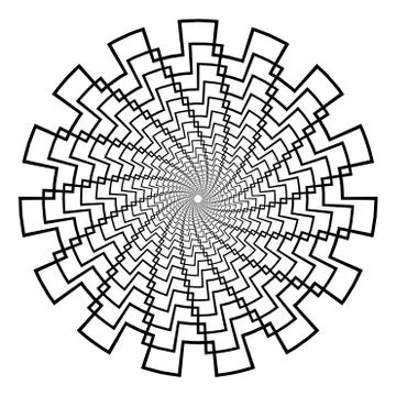 Abstract 3D background with geometric figure. Rotated stylized tunnel, mandala Stock Illustration