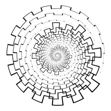 Abstract 3D background with geometric figure. Rotated stylized tunnel, spiral Stock-Illustration