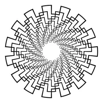 Abstract 3D background with geometric figure. Rotated stylized tunnel, mandala Stock-Illustration