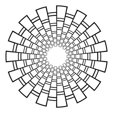 Abstract 3D background with geometric figure. Goes deep stylized tunnel, mandala Stock-Illustration