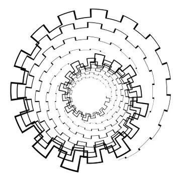 Abstract 3D background with geometric figure. Rotated stylized tunnel, spiral Stock Illustration