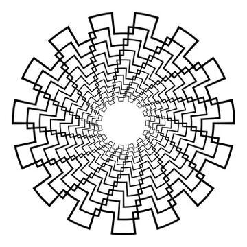 Abstract 3D background with geometric figure. Rotated stylized tunnel, mandala Stock-Illustration
