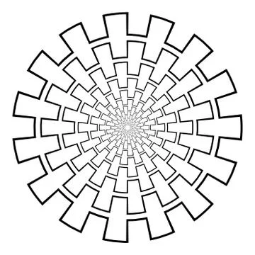 Abstract 3D background with geometric figure. Goes deep stylized tunnel, mandala Stock Illustration
