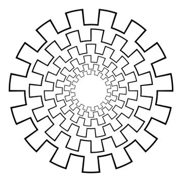 Abstract 3D background with geometric figure. Goes deep stylized tunnel, mandala イラスト素材