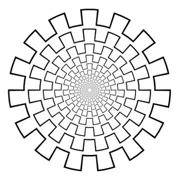 Abstract 3D background with geometric figure. Goes deep stylized tunnel, mandala Stock Illustration
