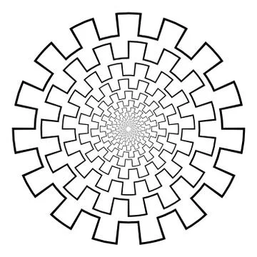 Abstract 3D background with geometric figure. Goes deep stylized tunnel, mandala Stock-Illustration