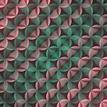 An abstract 3D background with a geometric pattern of overlapping circles Illustrazione stock