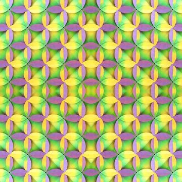 An abstract 3D background with a geometric pattern of overlapping circles Illustrazione stock