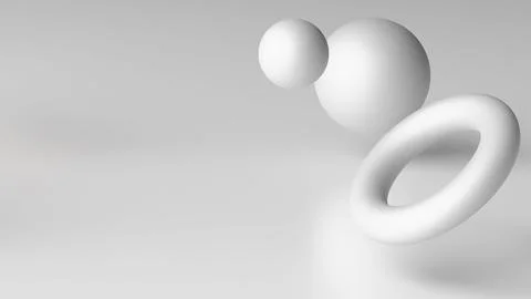 Abstract 3D background with geometric shapes on a dark mirror surface. Stock Illustration