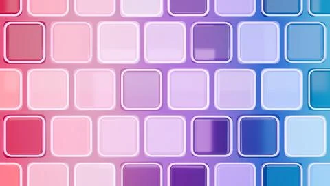 Abstract 3D background with glossy rounded square buttons in a vibrant pink.. Stock Illustration