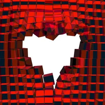 Abstract 3D background with heart. Vector cracked background. Abstract 3D ... Stock Photos