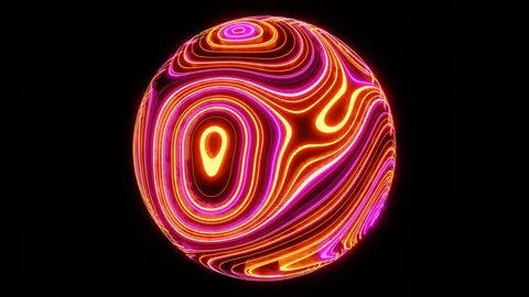 Abstract 3D background hippie 80s retrowave sphere. Seamless loop animation Stock Footage 243493946