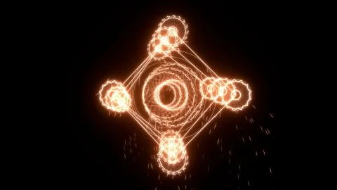Abstract 3D background with illuminating light and sparks,3D render Illustrazione stock