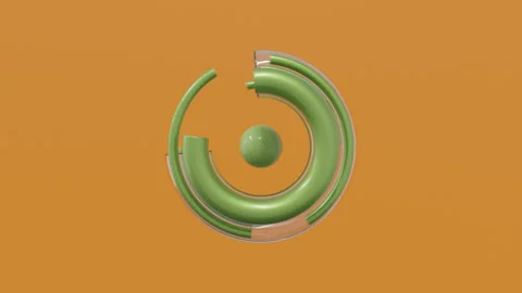Abstract 3D background inspired by minimalist orange and green aesthetics Stock Footage 335959810