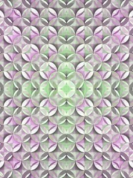 An abstract 3D background with a kaleidoscopic pattern of overlapping circles Stockillustratie