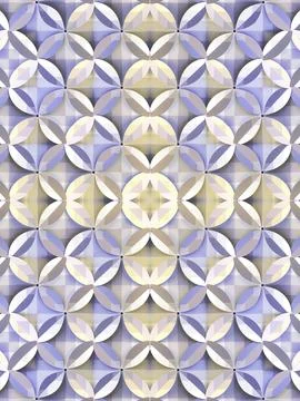 An abstract 3D background with a kaleidoscopic pattern of overlapping circles Illustrazione stock
