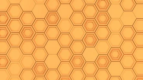 Abstract 3d background made of orange hexagons Stock Illustration