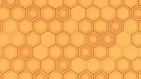 Abstract 3d background made of orange hexagons Stock Illustration