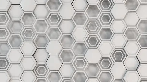 Abstract 3d background made of white hexagons Stock Illustration