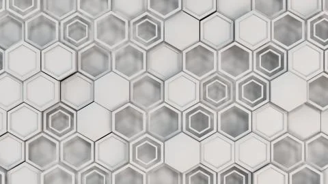 Abstract 3d background made of white hexagons Stock Illustration