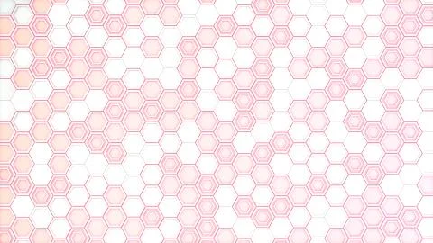 Abstract 3d background made of white hexagons on red glowing background Stock Illustration
