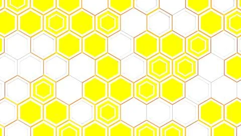 Abstract 3d background made of white hexagons on blue glowing background Stock Illustration