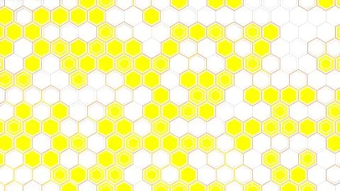 Abstract 3d background made of white hexagons on blue glowing background Stock Illustration