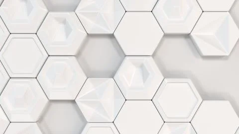 Abstract 3d background made of white hexagons Stock-Illustration